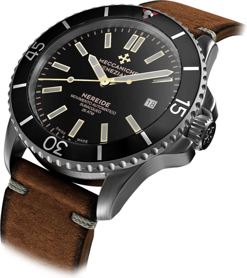 Nieuws: Meccaniche Veneziane Nereide Ardesia Acciaio horloge